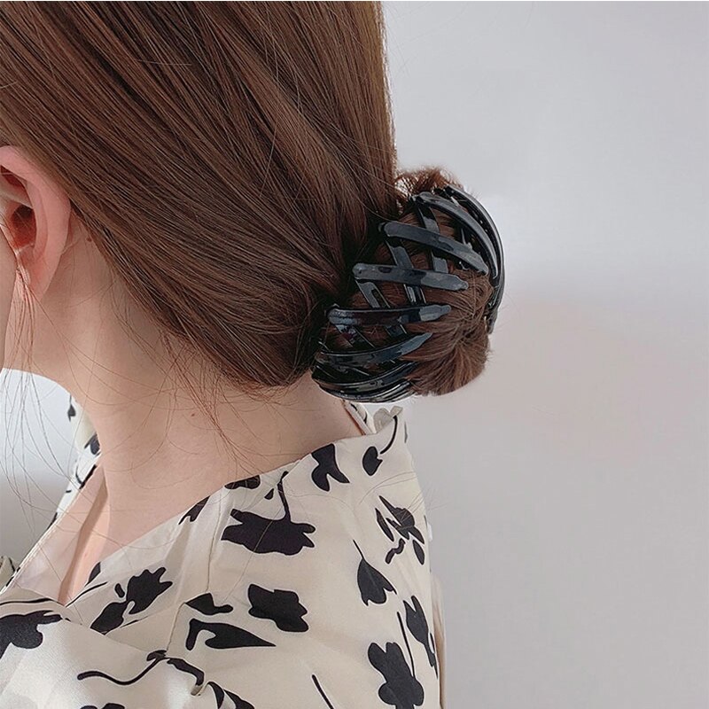 AMORCOME moda kobiety włosy kok pazur dziewczyny klamra do włosów Grab Barrettes Solid Color spinka do włosów ogon klamra włosy w koński ogon akcesoria