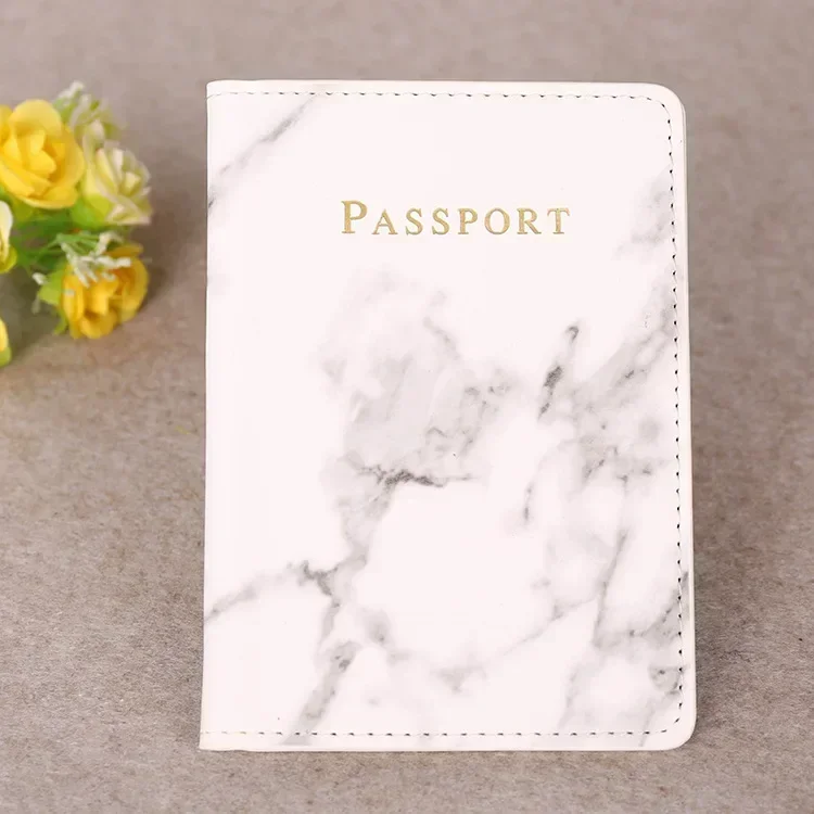 Frauen Männer Reisepass Abdeckung Pu Leder Marmor Stil Reise Ich würde Kreditkarte Reisepass Paket Geldbörse Taschen Beutel: Pulver Blau