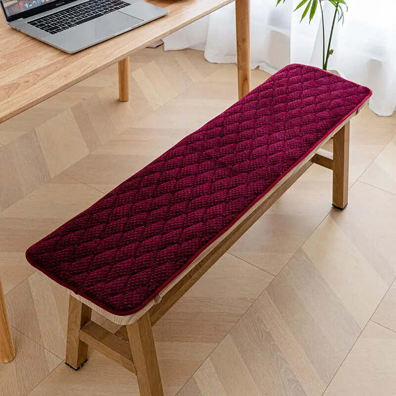 Tapis de coussin de banc en peluche épais, Long tabouret de canapé, siège antidérapant, automne hiver, Long rembourré, tapis d'armoire d'extrémité de lit,