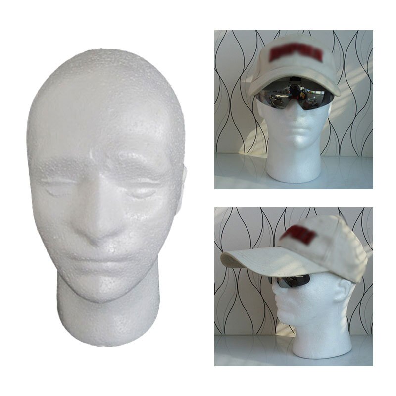 Male Mannequin Training Head Doll Foam Manikin Head Model Glasses Cap Hat Hair Wig Display Stand For Salon