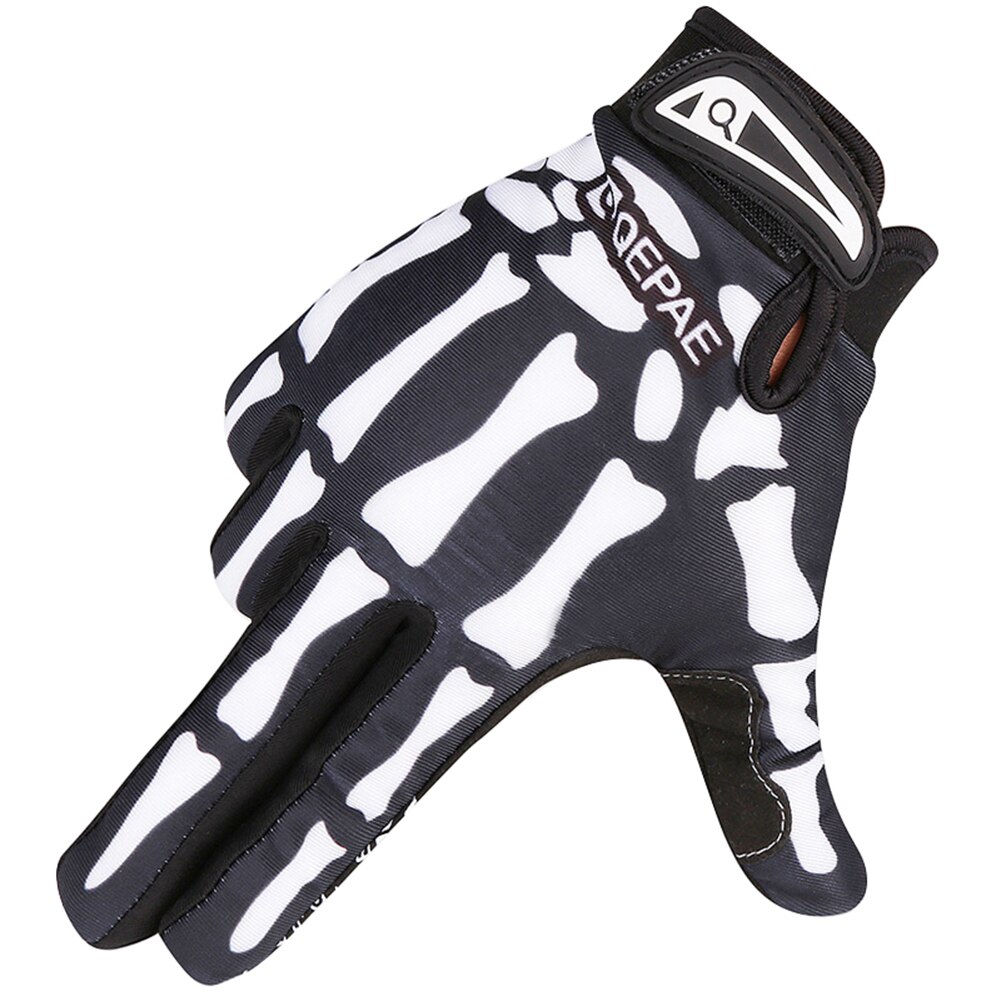 Volledige Finger Skull Handschoenen Skelet Patroon Fiets Motorrijden Handschoenen Ademend Antislip Sport Bike Riding Mitten: M