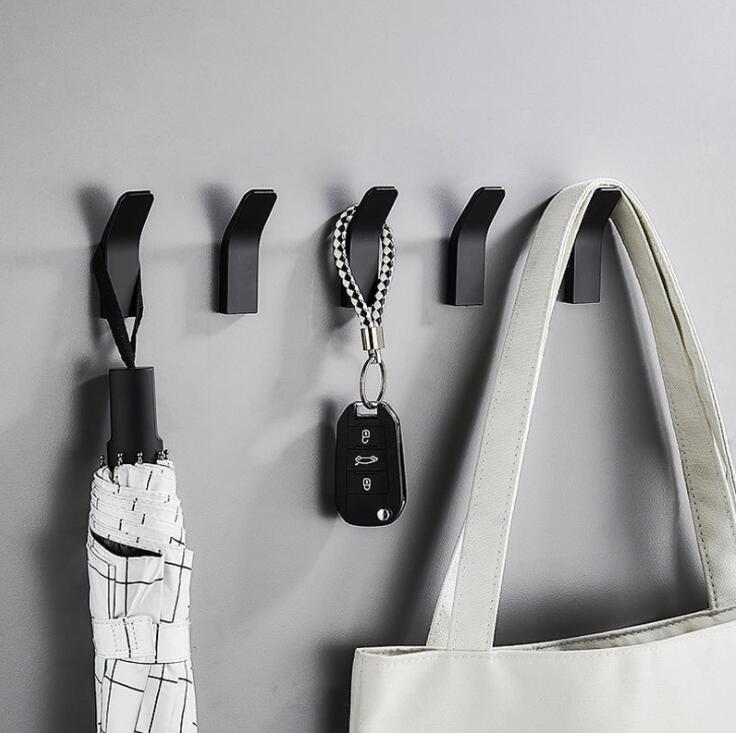 Witte Badkamer Robe Haken Ruimte Aluminium Haken Voor Opknoping Kleding Haak Deur Muur Enkele Haken Badkamer Accessoires Handdoek Haak