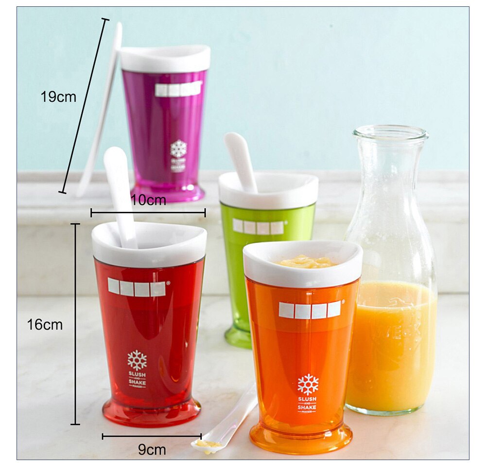 ilkshake Smoothie Slush Shake Maker Cup Ice Cream Molds Freeze Popsicle Maker Cup With Ice Cream Spoon Ice Cream Maker BC428