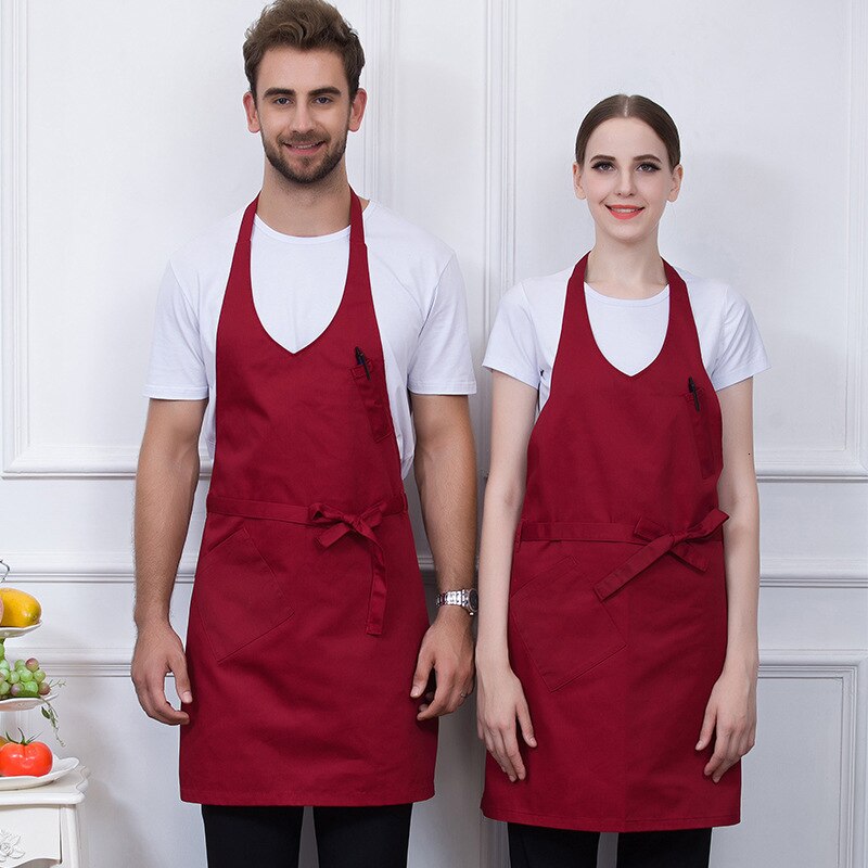 Canvas Cotton Aprons Canvas Pockets Baking Chefs Kitchen Cooking Apron фартук кухонный Chefs With Hat Household Merchandises