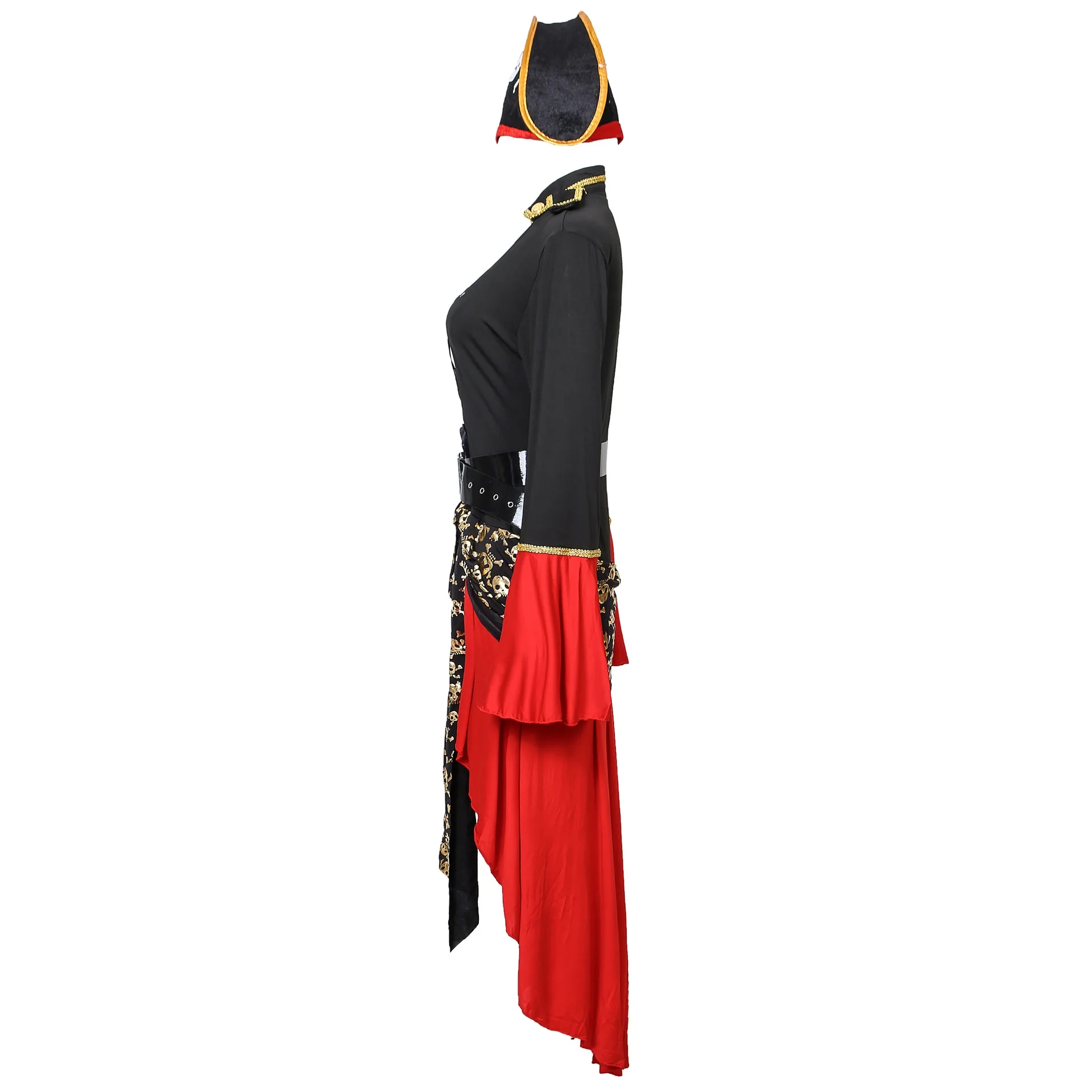 Große Größen Piratenkostüm Damen - Retro Mittelalter Cosplay Uniform - Bühnenperformance Outfit
