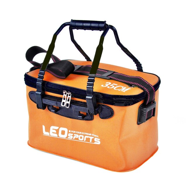 Leo eva kannettava kokoontaitettava ämpäri kalavedelle 30/35cm kahvalla vuotamaton ulkokalastusvälinepussi sininen/oranssi/vihreä viehepussi