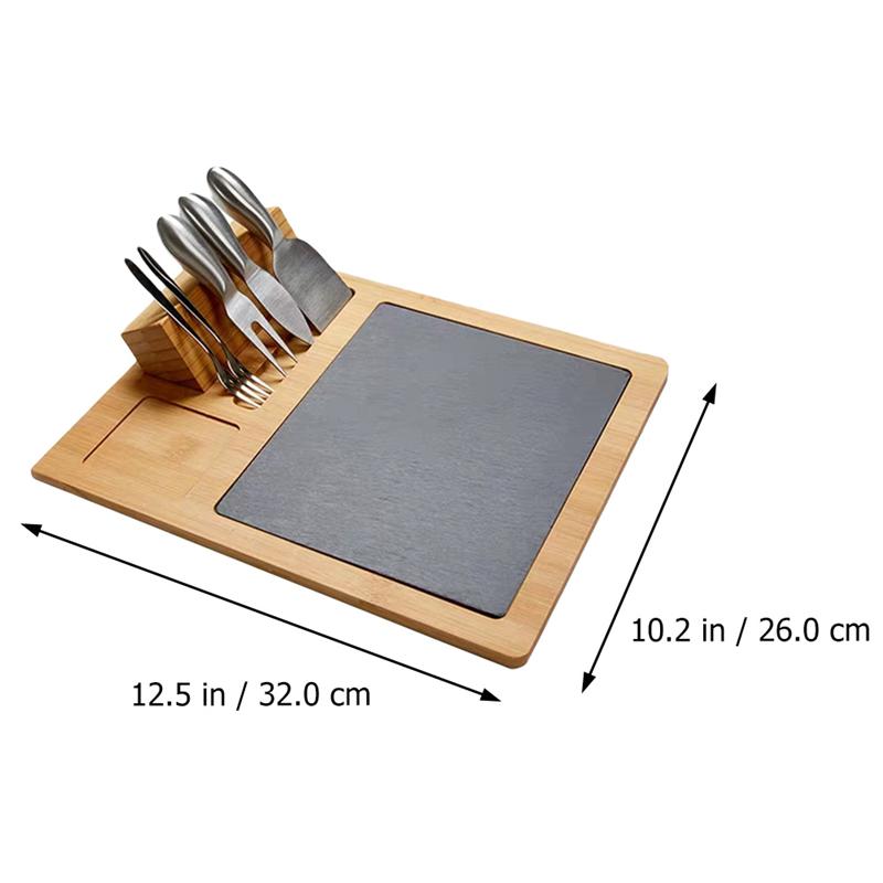 Bamboo Cheese Board Set With Stainless Steel Cutters Home Chopping Board Cheese Board Cheese Board With Cutter