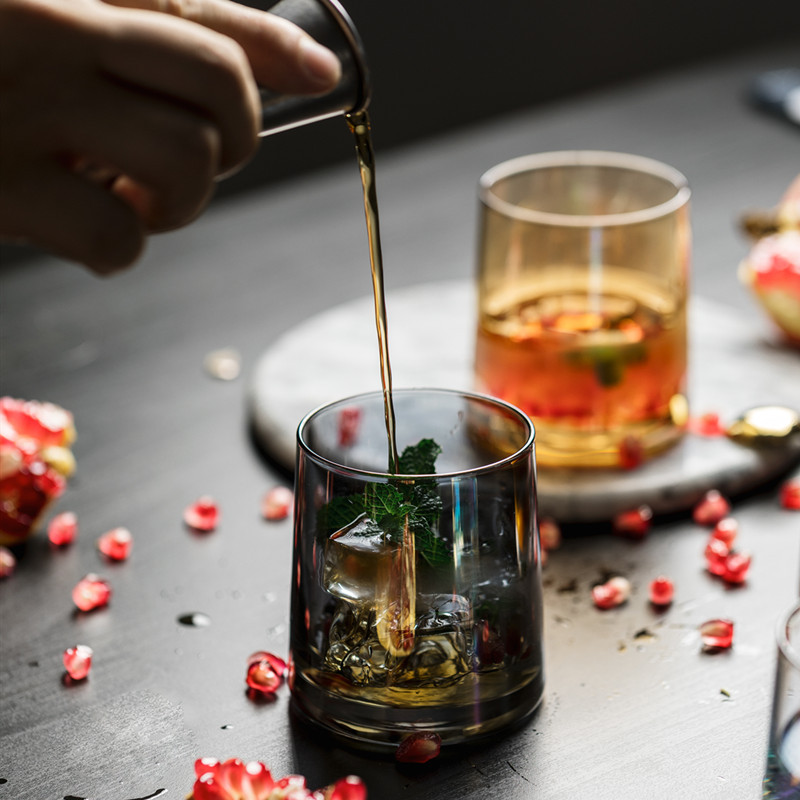 Colored Glass Home Ins Wind Glass Transparent Water Glass Whiskey Glass Drinking Milk Glass Glass Tea Cup Coffee Mugs Beer Glass