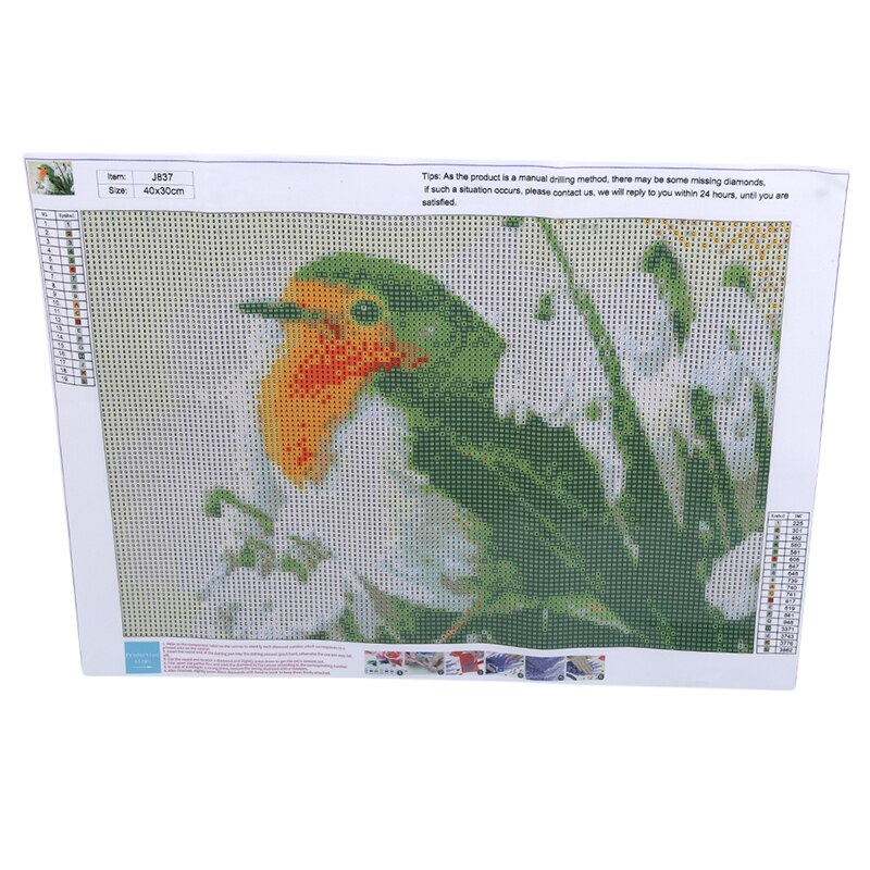 Steen Schilderen Olieverf Orchidee Groene Vogel Ronde Diamant Vol Diamanten 5d Diy Kruissteek Diamant Schilderij