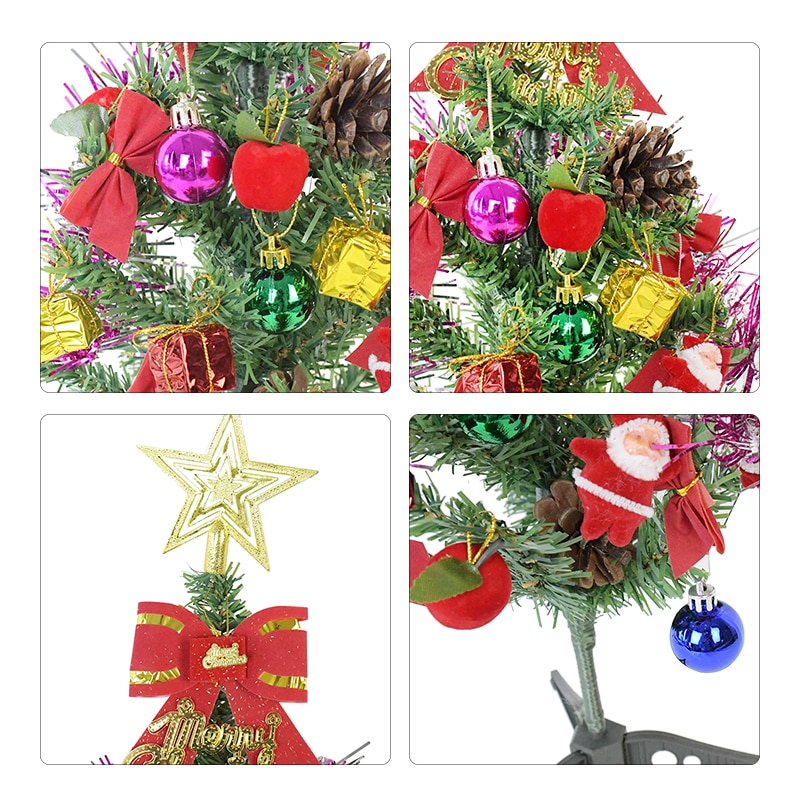 30/45cm PVC Christmas Tree DIY Hand Assemble With 23Pcs Christmas Tree Ornaments For Home Year Party Kids Navidad