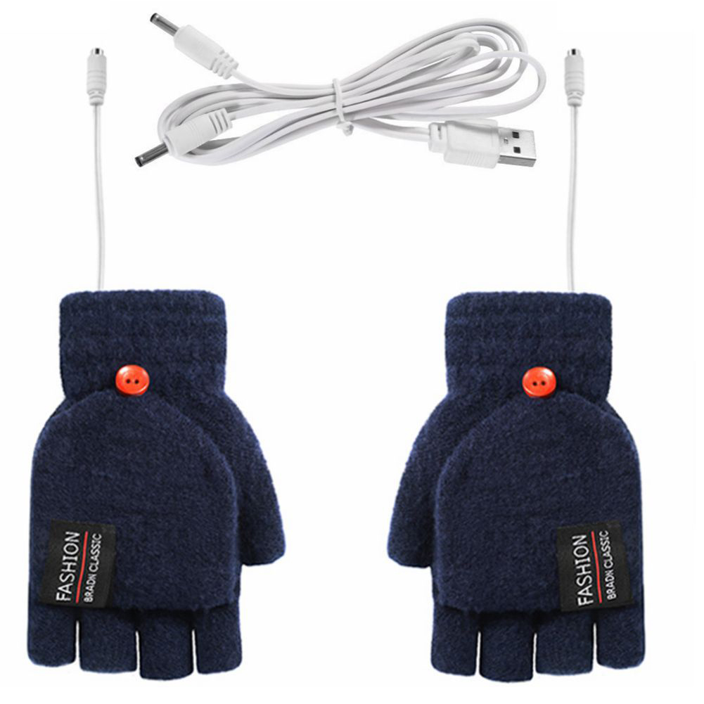 Elektriska Värmehanskar USB Uppladdningsbara - Återanvändbar Handvärmare för Vintern - Unisex: Mörkgrå
