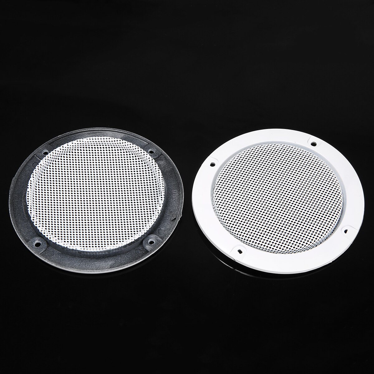 2 stuks 3 Inch Speaker Cover Mesh Grille Metalen Beschermende Subwoofer Hood Case Wit voor Luidsprekers