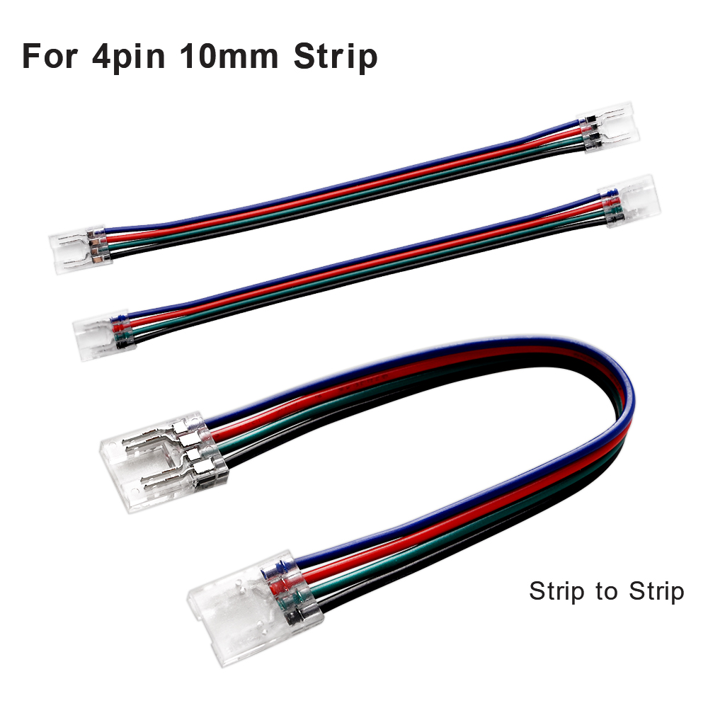 5pcs Solderless LED Connector Transparent for 2pin 3pin 4pin 5pin 6pin FOB COB DIM RGBW RGB CCT SMD LED Strip: Blue