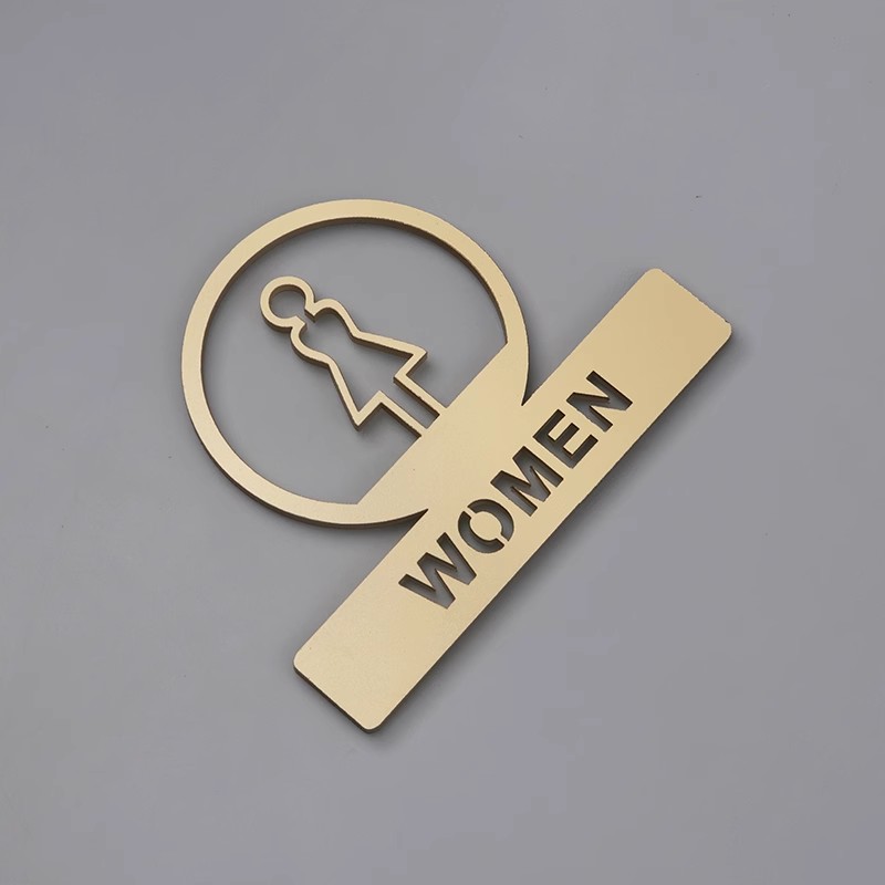 Ausgehöhlte Toilettenschilder, kreatives Türschild, Herren- und Damen-Badezimmer-Erinnerungsschild, Wandaufkleber, öffentliche Toilette, WC-Beschilderung: 40x30 cm / Rose verrotten