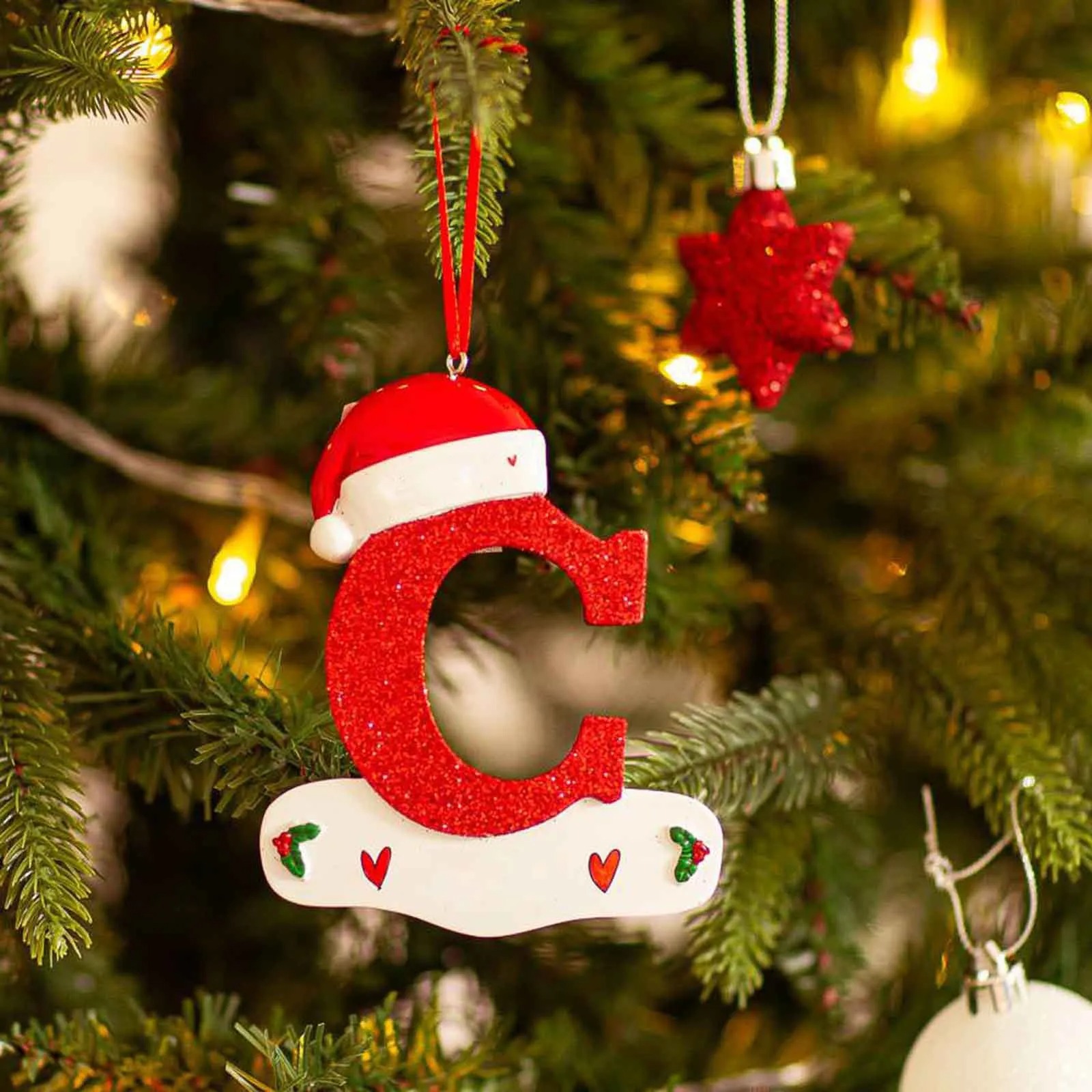 1pc Christmas Tree Decoration for Home Letter Pendant Pendant Xmas Year Decor Ornament Noel supplies accessories