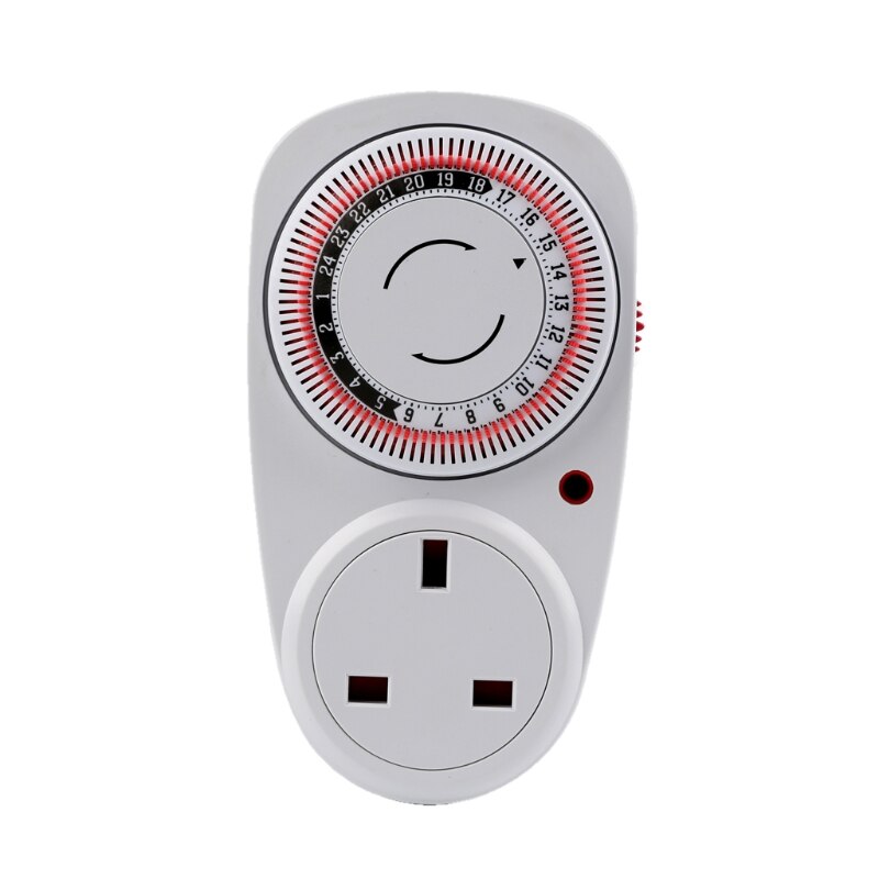 24 Hour Cyclic Timer Switch Mechanical Grounded Programmable Timer Switch Smart Countdown Switch Socket Indoor Auto Powe: UK