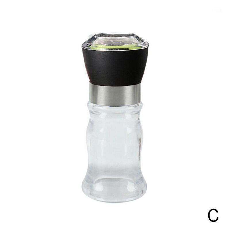 4 Colors Manual Stainless Steel Salt Pepper Grinder Spice Core Portable Grinding Mill Ceramic Useful Kitchen Tools Cooking S7B5: Black