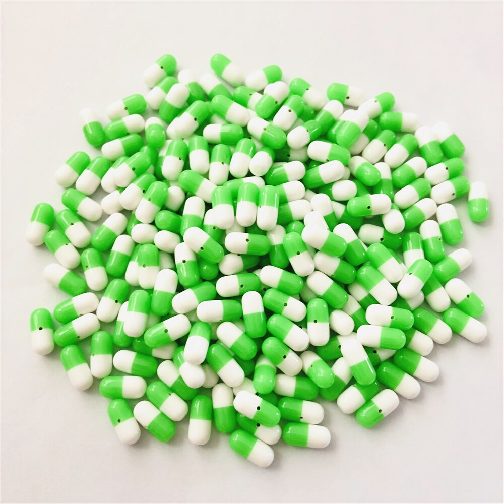 Hot DIY Pill żywiczne koraliki do kolczyków tworzenia biżuterii Multicolor 50 sztuk/partia 5*11.5mm z pół otworu: Green