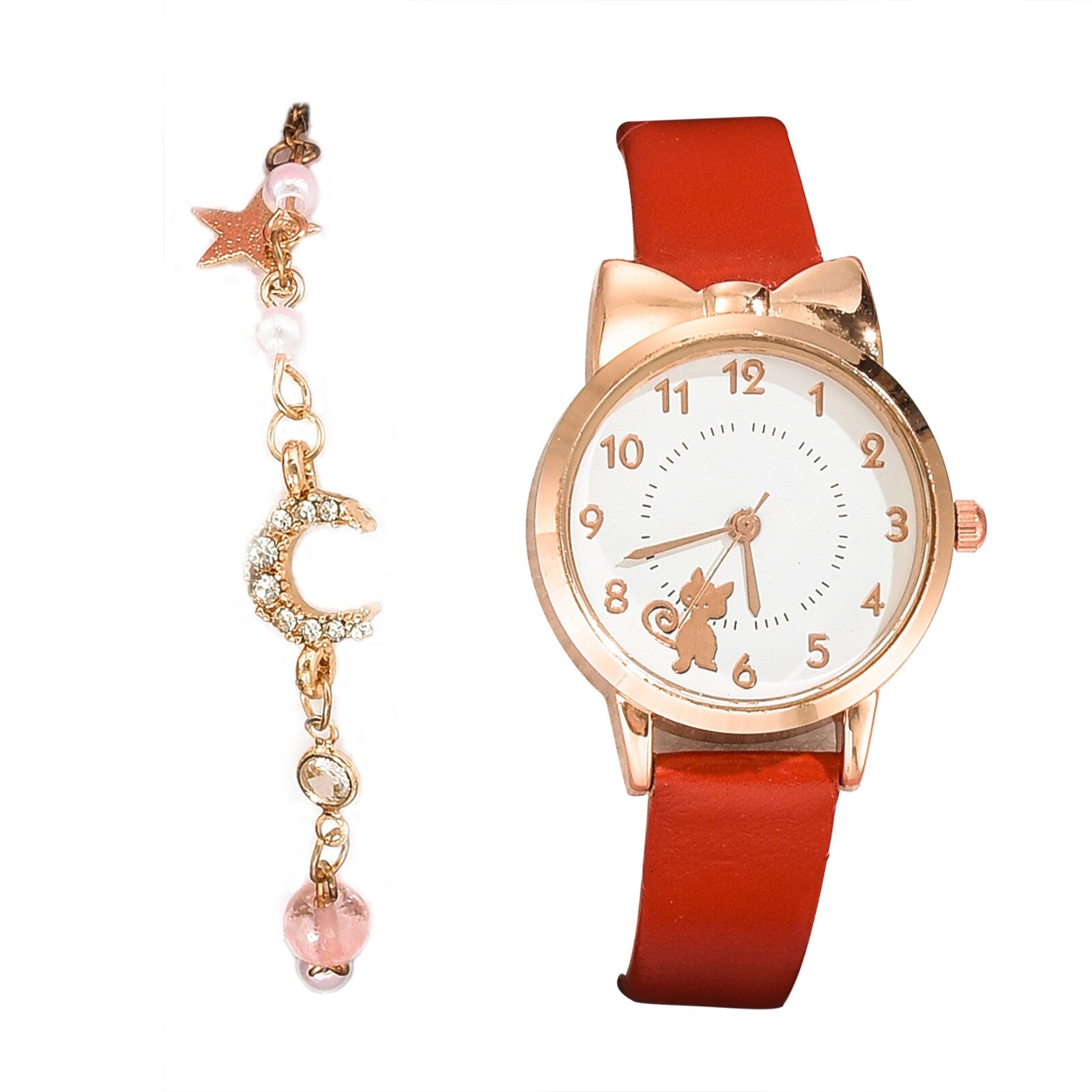 Relogio Feminino Dames Horloge Scrub Lederen Band Horloge Oppervlak Ster Maan Koreaanse Mode Casual Vrouwen Horloge Relojes Para Mujer: E