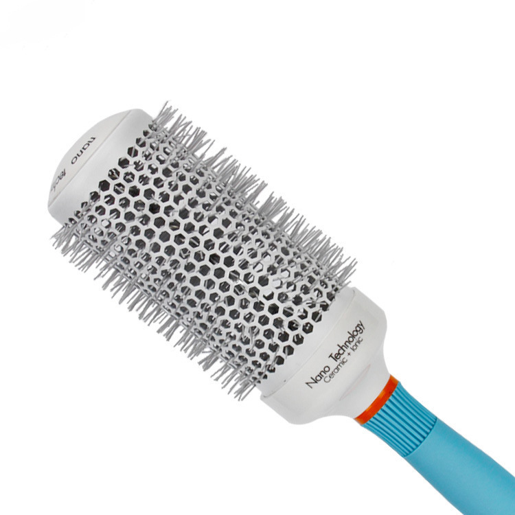 Ceramic Ion Hair Comb Salon Hair Brush Hair Styling Hairbrush Hairdressing Comb Round Curly Hair Rollers Tools Blue