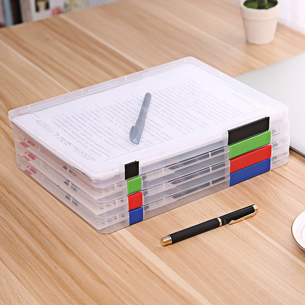 A4 Transparent Storage Box Clear Plastic Document Paper Filling Case File Folders School Supplies