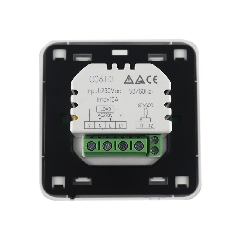 Weekly Programmable Temperature Controller Floor Heating Thermostat Touch Screen White LCD Backlight BYL104B with NTC Sensor