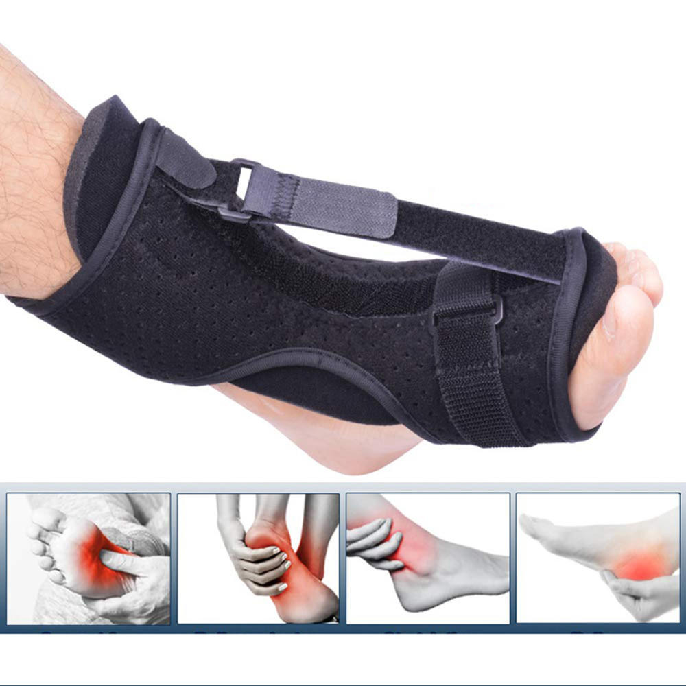 Tå valgus justerbar plantar fasciitis nattfotskinne ortotisk seler elastisk rygg nattskinne fothelsetjenester