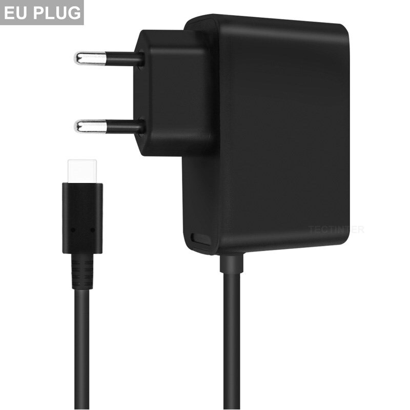 För nintendo switch ac adapterladdare för ns spelkonsol 5v 2.4a usb typ c power eu & us plug for cargador nintendo switch: Eu