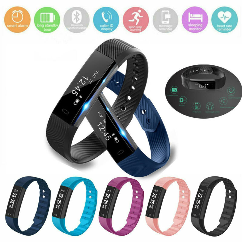 SMART FIT BIT Bluetooth Hartslag Bloeddruk Fitness Tracker horloge ID115