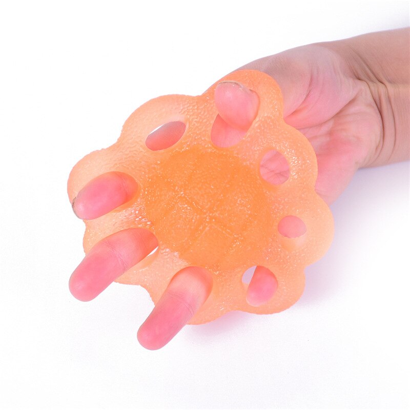 Gym Hand Grip Ball Silicone Finger Rehabilitation Training Arm Strengthener Resistensepow Carpal Expander Trainers Gripping Ring: Orange