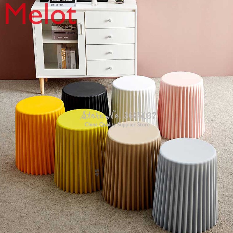 Cheap Nordic Plastic Coffee Table for Living Room Side Table Bedside Ottoman Small Round Table Ins Stool Home Decor