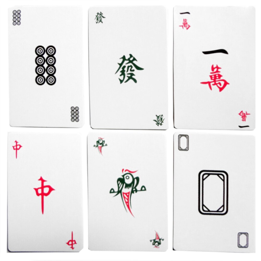 Chinese traditionele mahjong speelkaarten met 2 dobbelstenen voor de lol familie vriend tafelspel kaarten 144 kaarten/set mahjong kaarten