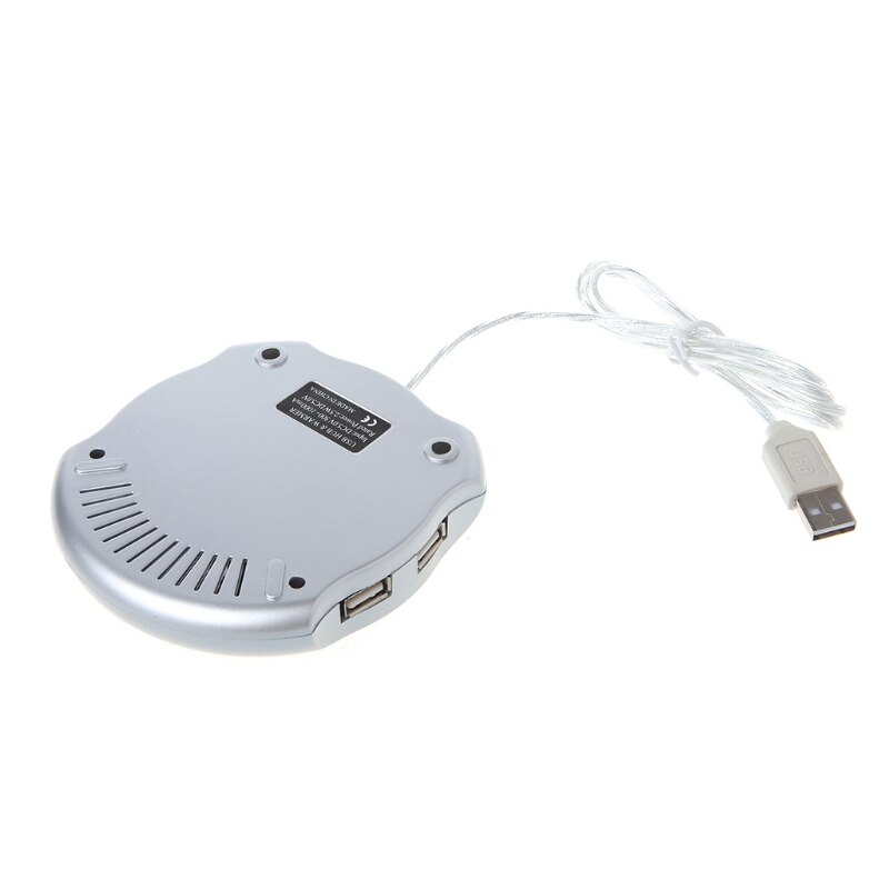 USB Tea Coffee Cup Mug Warmer Heater Pad with 4 Port USB Hub PC Laptop