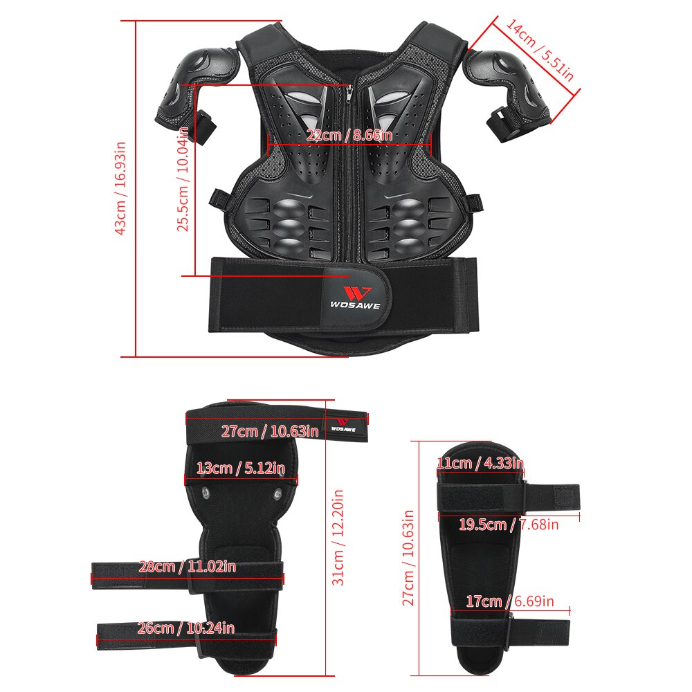 Children's Chest and Back Protector Armor Vest for Downhill Cycling Skating Snowboarding Skiing Motorcycle Motocross Dirt Bike