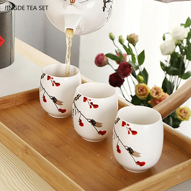 Taza de té de cerámica china hecha a mano, tazas de té de porcelana blanca, taza de café, juego de té maestro, accesorios, artículos para beber para el hogar, 1 ud.
