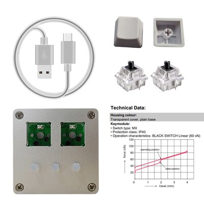 Amusing Keypad Pro OSu Muse Dash Mini multimedia hotkey/audio game Keypad touch pad: silver shell-black