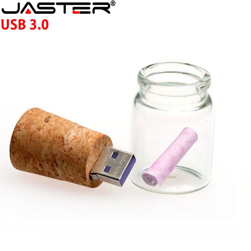 JASTER USB 3.0 floating bottle pendrive 4GB 8GB 16GB 32GB 64GB wish bottles cork usb flash drive memory Stick wedding