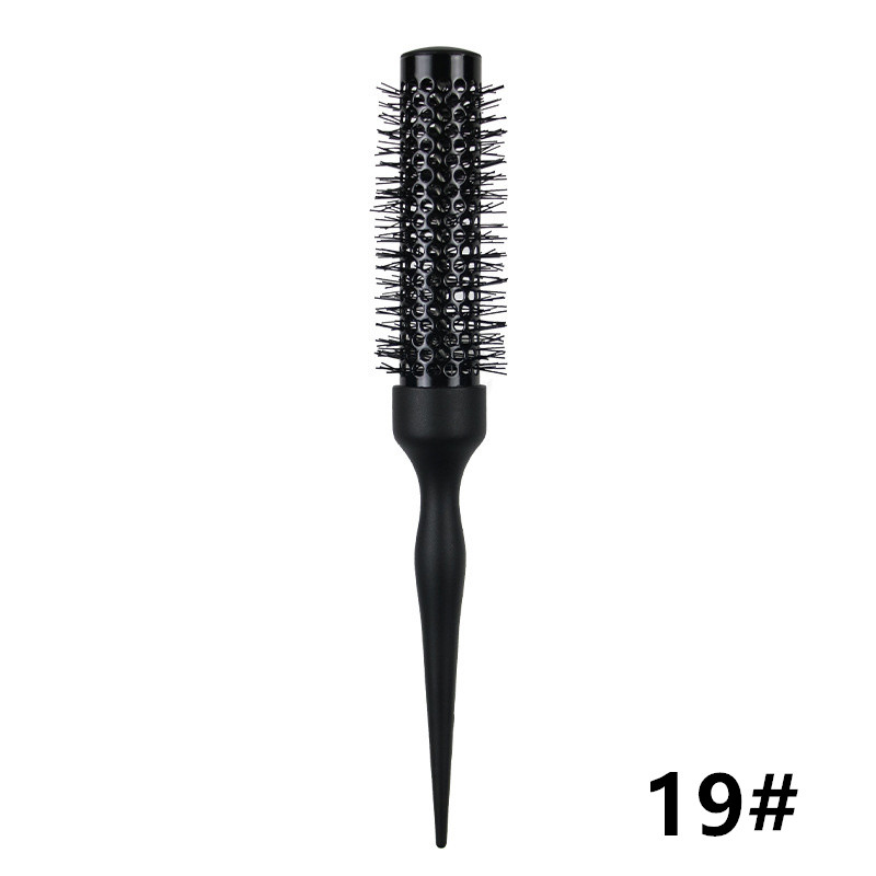 Peine para el cabello de barril redondo negro, cepillo para el cabello, peine de nailon, cilindro, peine para pelo rizado, herramienta de salón de tubo de aluminio, 1 ud.: YELLOW