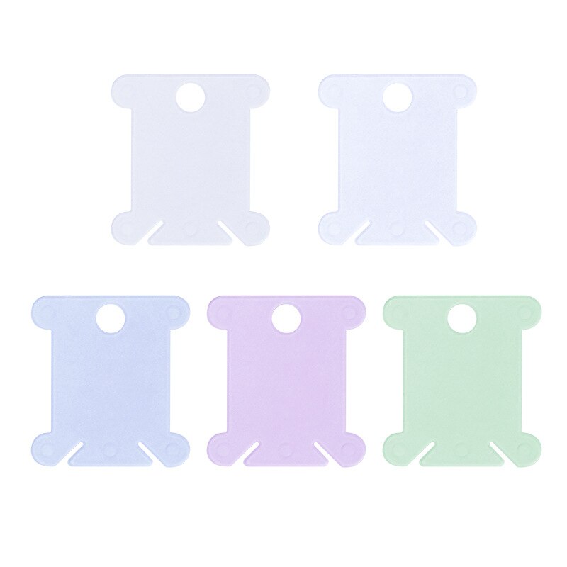 100pcs Cross Stitch Winding Board 5 Colors Plastic Winding Board Card Board Cross Stitch Finishing Tool Winding Board