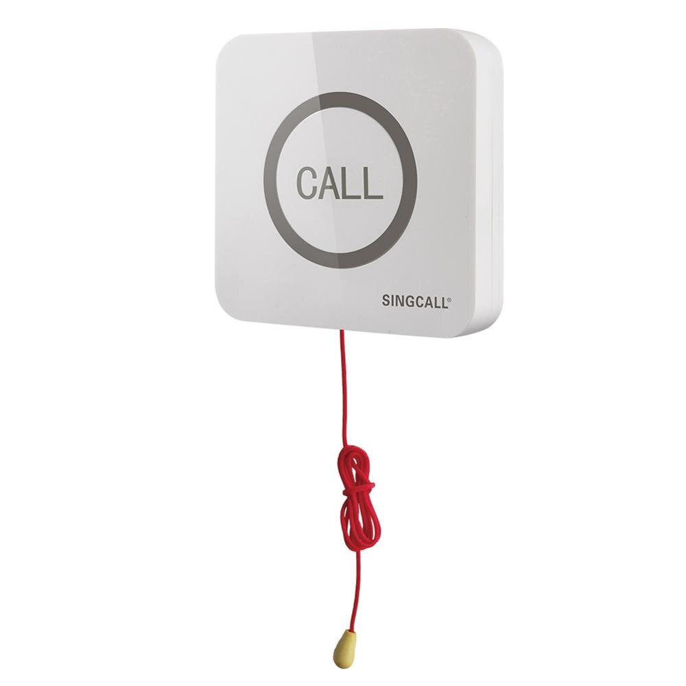 SINGCALL – sonnette d'appel sans fil, Super grand bouton tactile étanche APE520 avec cordon de traction, sonnette SOS pour personnes âgées