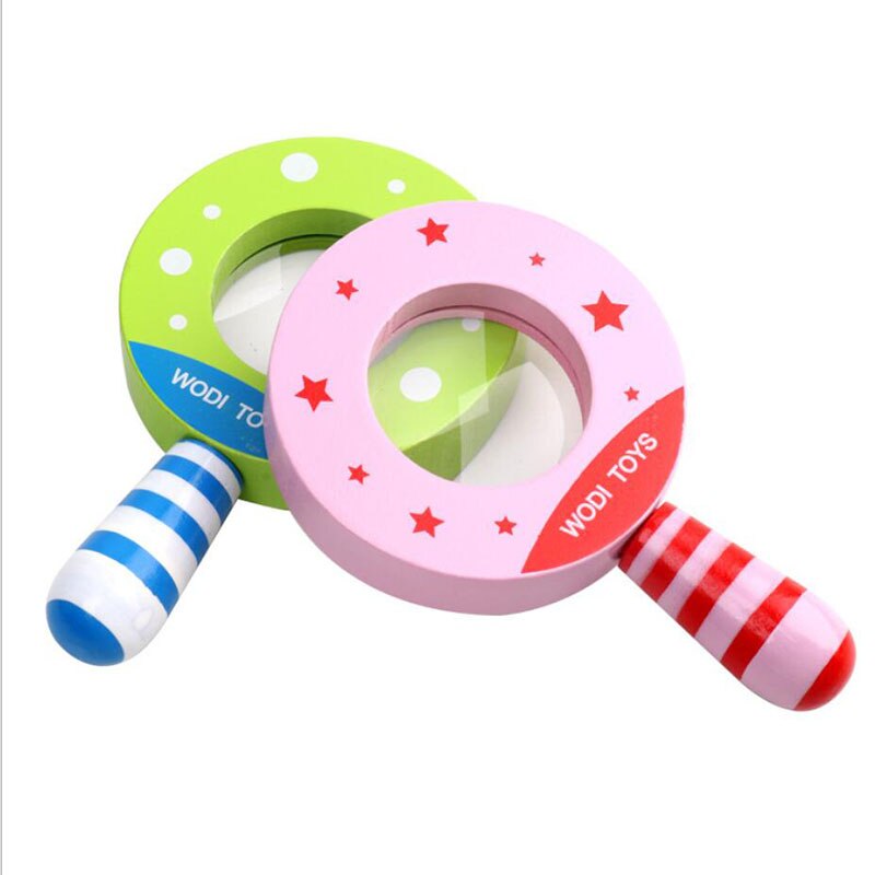 Baby Classic Toy Wood Cutely Magnifying Glass Toy For Children Educational Learning Exploring Ability Developing Girl Boy