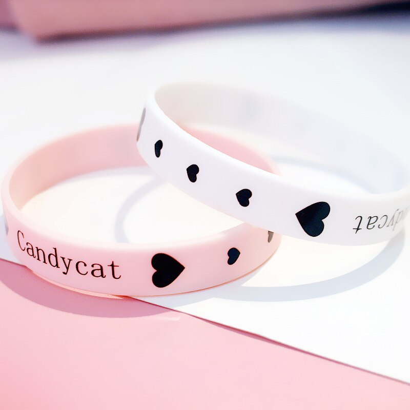 2 Stuks Sweet Heart Siliconen Armband Rubber Minnaar Hart Sieraden Voor Beste Freind Vriendinnen