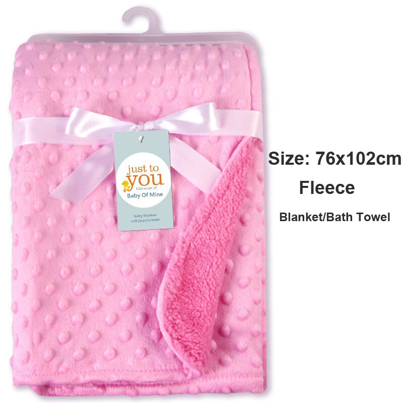 Spids fleece baby ark tæppe nyfødt baby indpakning konvolut wrap nyfødt baby sengetøj tæppe 76 x 102cm: Lyserød