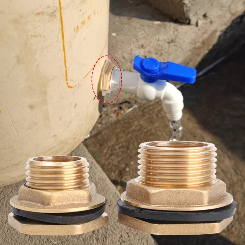 6-1PC Water Butt Water Tank Tap Buckets Connector Watering Equipment Water Storage Rain Barrels Brass Tap Click-Lock Fitting Use