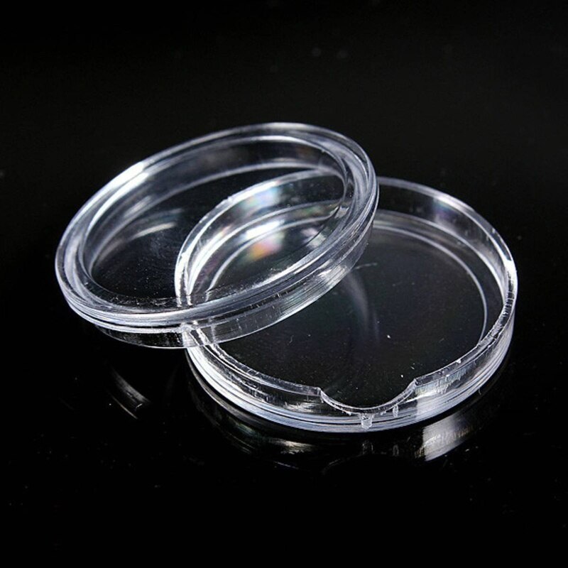 10 st transparent liten myntlåda i plast