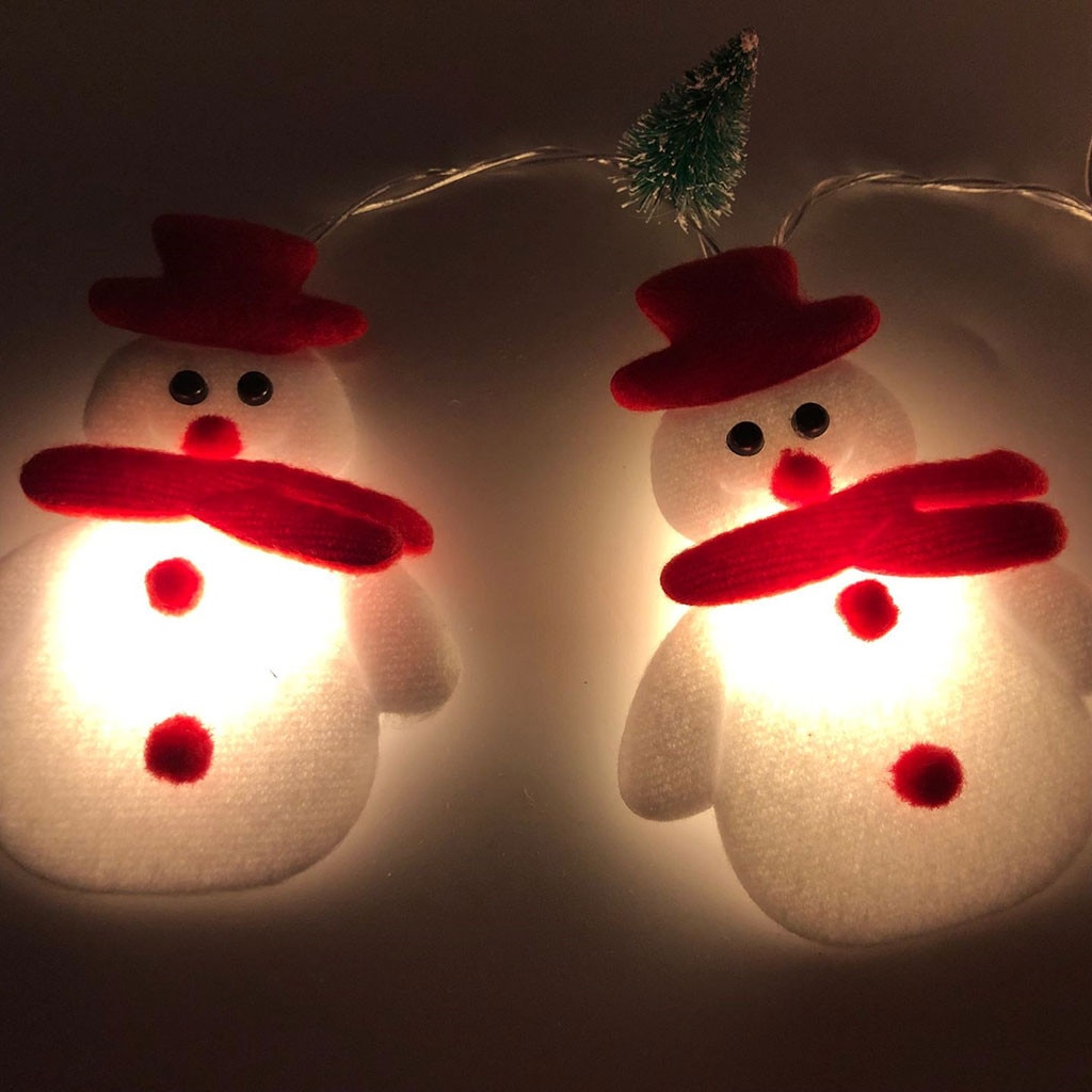 Led julen snemand lys snore juletræ fest dekoration lanterne jul dekorationer til hjemmet navidad