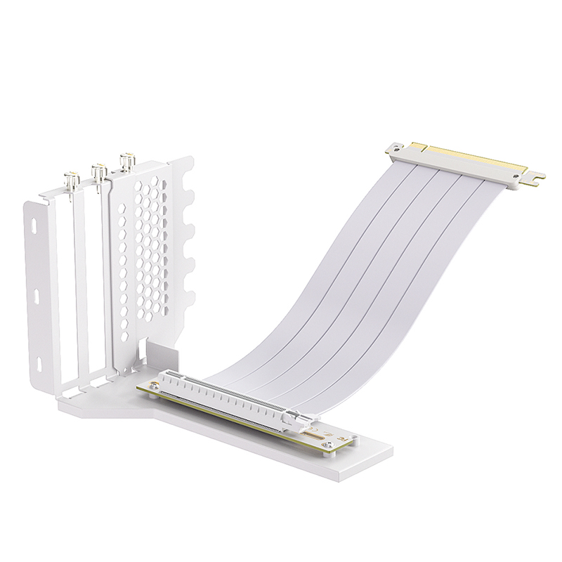 TEUCER L-Z3 GPU Vertical Mounting Bracket Kit, PCIe 4.0 X16 Riser Cable 200mm, Graphics Card Steering Mounting Bracket