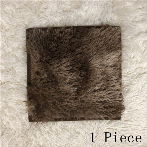 RAYUAN Abstufung Polyester Wildleder Plüsch zottelig Teppich DIY Puzzle matt Warme Weiche Bereich Teppich Anti Unterhose freundlicher Baby Spielen Matten playmat: Kaffee / 35x35cm