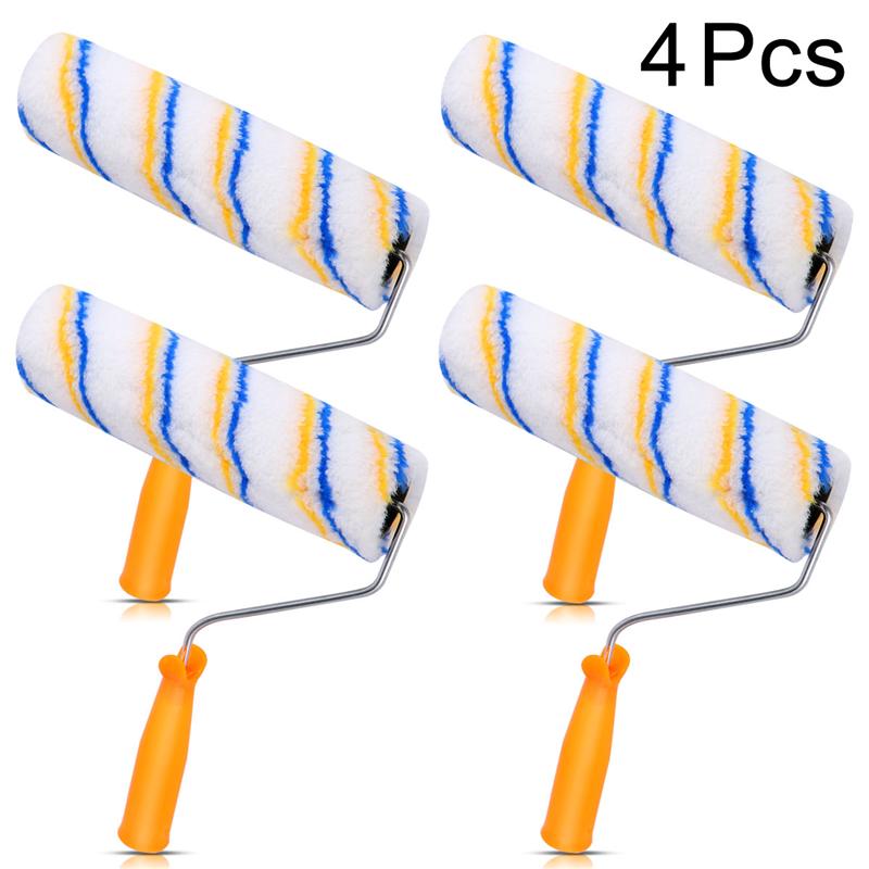 4pcs Paint Brushes 250mm Ceiling DIY Wall Painting Brushes Roller Paint Brush Painting Tools for Home Dorm Office