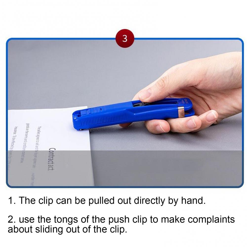 Reusable Fixed File Pusher Paper Clipper Dispenser School Clip Office Supplies
